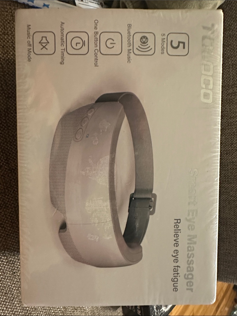 Gray Smart Eye Massager - Heated & Vibration Relief